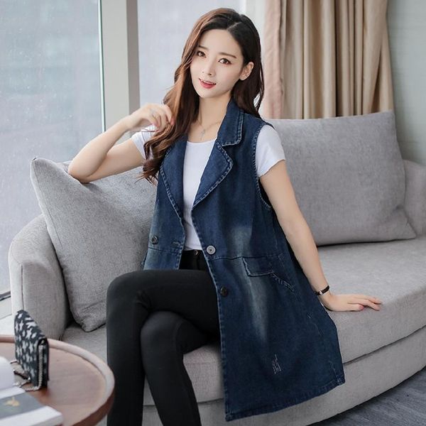 women's vests 3xl plus size vintage sleeveless denim vest women fashion long coat chaleco mujer loose casual waistcoat outerwear c6457, Black;white
women's vests 3xl plus size vintage sleeveless denim vest women fashion long coat chaleco mujer loose casual waistcoat outerwear c6457, Black;white