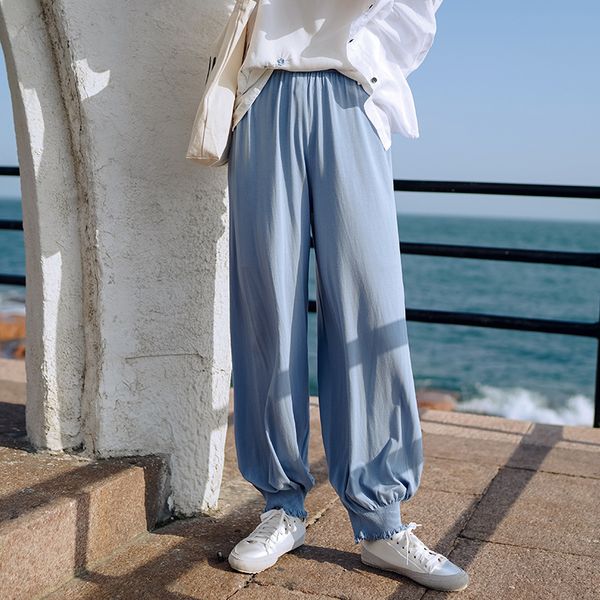 johnature women 5 color casual pants elastic waist soft summer soft female high waist trouser loose straight pants 210521, Black;white
johnature women 5 color casual pants elastic waist soft summer soft female high waist trouser loose straight pants 210521, Black;white