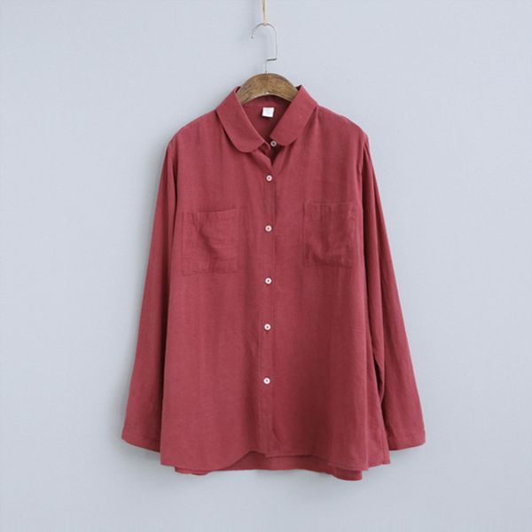 johnature cotton linen vintage shirts for women spring solid color long sleeve turn-down color pockets button blouses 210521, White
johnature cotton linen vintage shirts for women spring solid color long sleeve turn-down color pockets button blouses 210521, White