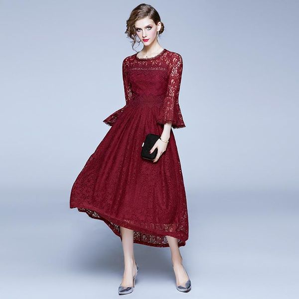 casual dresses red wine vintage lace dress women autumn winter flare sleeve elegant maxi long party vestidos plus size, Black;gray
casual dresses red wine vintage lace dress women autumn winter flare sleeve elegant maxi long party vestidos plus size, Black;gray