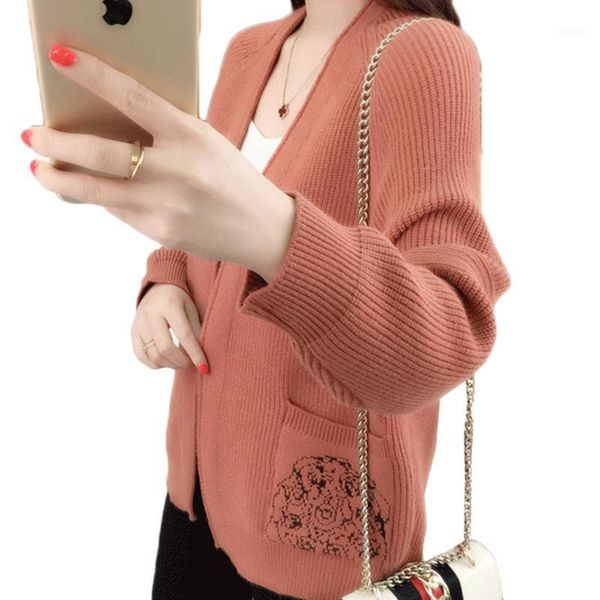 women's sweaters 2021 spring autumn long sleeve women sweater jacket embroidery knitted coat cardigans loose female 494, White;black
women's sweaters 2021 spring autumn long sleeve women sweater jacket embroidery knitted coat cardigans loose female 494, White;black