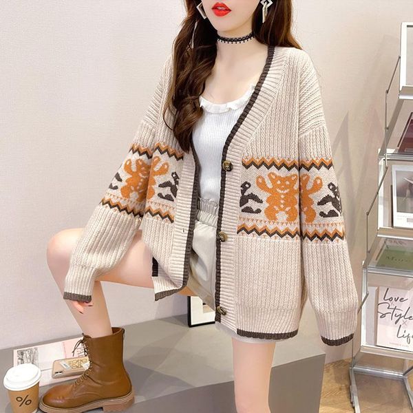 women's knits & tees loose women knitted spring cardigans with button long sleeve v-neck female cute panada printed sweaters casual kni, White
women's knits & tees loose women knitted spring cardigans with button long sleeve v-neck female cute panada printed sweaters casual kni, White