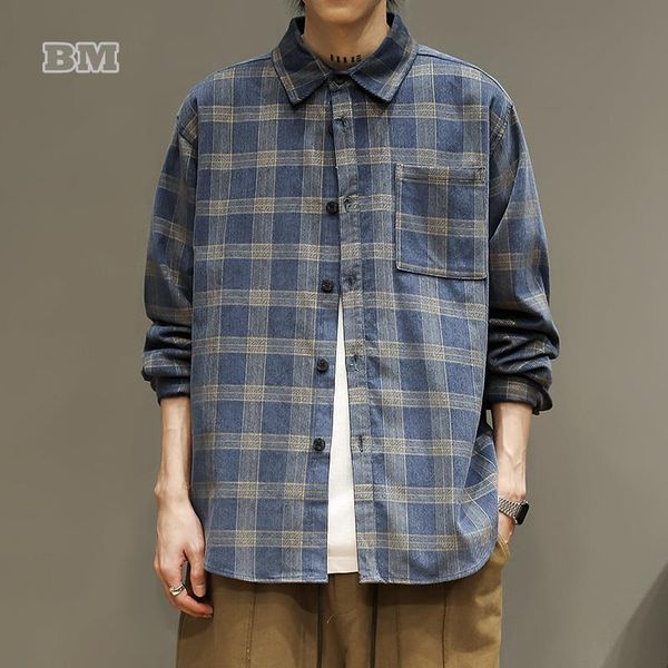 men's casual shirts 2021 japanese harajuku plaid shirt streetwear long sleeve men clothing spring autumn korean fashion thin coat male, White;black
men's casual shirts 2021 japanese harajuku plaid shirt streetwear long sleeve men clothing spring autumn korean fashion thin coat male, White;black