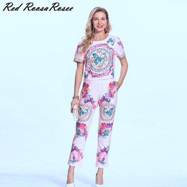 women's two piece pants fashion women o neck short sleeve print beading suit set, White
women's two piece pants fashion women o neck short sleeve print beading suit set, White
