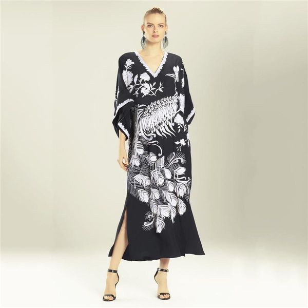 tunic beach plus size cover ups long swimsuit up womens swimming dress kaftan swim black peacock print loose sarong women's swimwear, White;black
tunic beach plus size cover ups long swimsuit up womens swimming dress kaftan swim black peacock print loose sarong women's swimwear, White;black