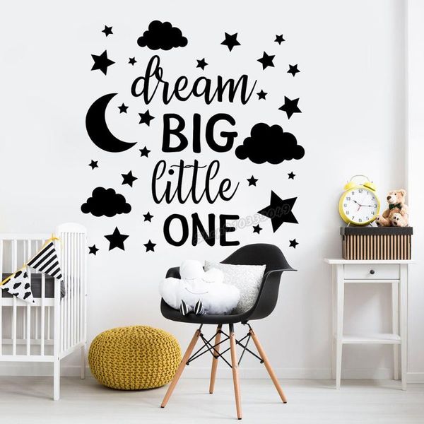 dream big little one wall decal quote baby room decor cloud and star sticker nursery boy b050 stickers
dream big little one wall decal quote baby room decor cloud and star sticker nursery boy b050 stickers