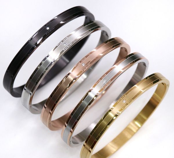 new stainless steel inlaid zircon bracelet fashion couple bracelets true love true love eternal man and woman jewelry bangle, Black
new stainless steel inlaid zircon bracelet fashion couple bracelets true love true love eternal man and woman jewelry bangle, Black