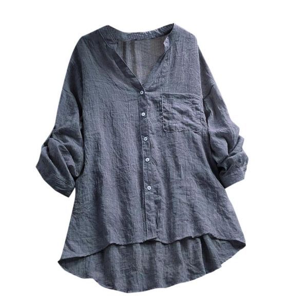 women's blouses & shirts women cotton linen casual through long sleeve v-neck pocket blouse black harajuku 2021, White
women's blouses & shirts women cotton linen casual through long sleeve v-neck pocket blouse black harajuku 2021, White