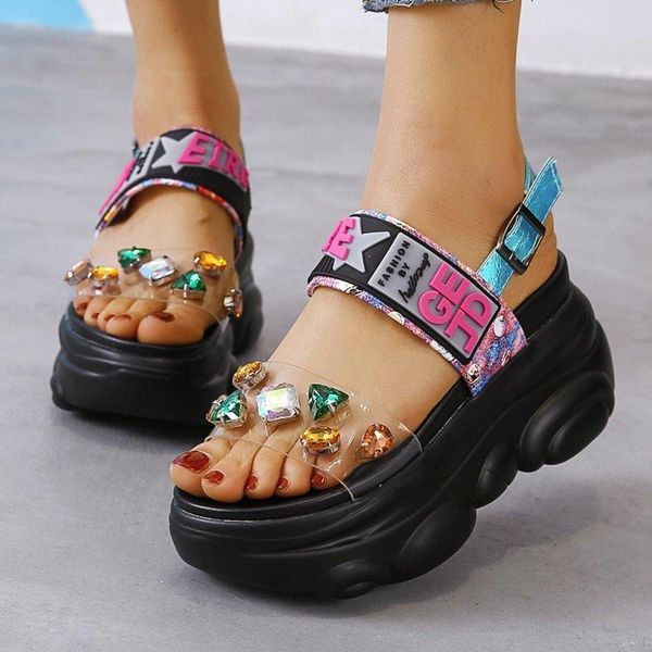 sandals 2021 summer height increasing jewellery platform women transparent heel student beach shoes sandalias mujer, Black
sandals 2021 summer height increasing jewellery platform women transparent heel student beach shoes sandalias mujer, Black