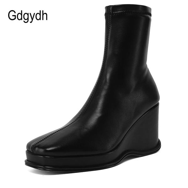 boots gdgydh square heel sock women platform wedge ankle black soft leather stretch fabric for spring autumn vintage
boots gdgydh square heel sock women platform wedge ankle black soft leather stretch fabric for spring autumn vintage