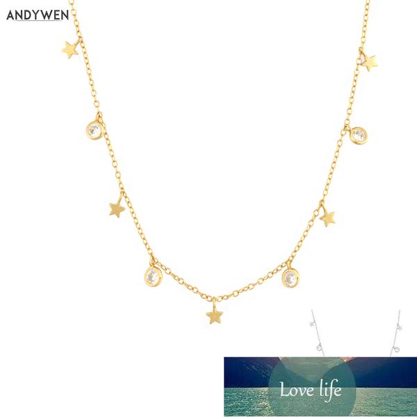 andywen 925 sterling silver gold star zircon charm choker necklace long chain jewelry tiny jewels wedding gift, Golden;silver
andywen 925 sterling silver gold star zircon charm choker necklace long chain jewelry tiny jewels wedding gift, Golden;silver