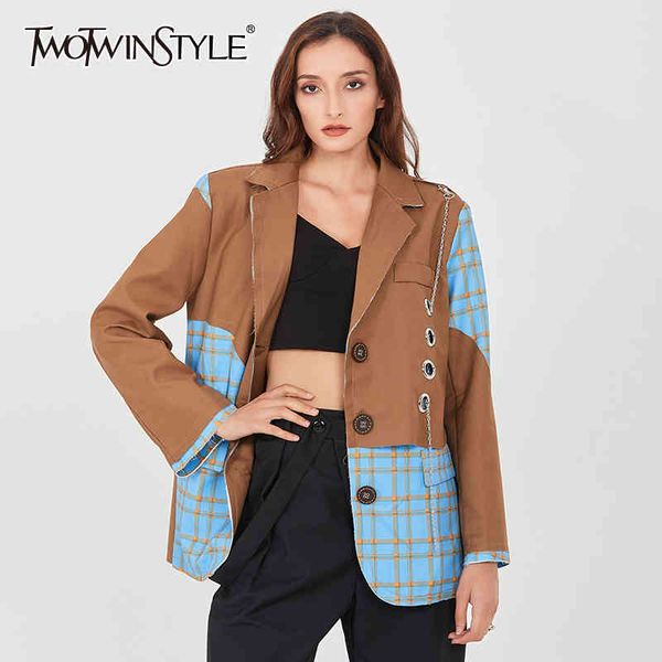 patchwork plaid blazers for women notched collar long sleeve hit color plus size coats female autumn clothing 210524, White;black
patchwork plaid blazers for women notched collar long sleeve hit color plus size coats female autumn clothing 210524, White;black