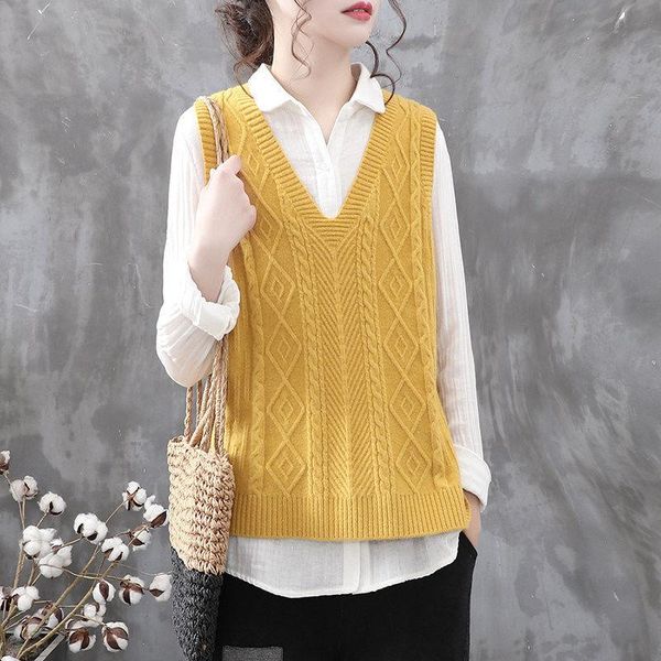 women's vests women twist pullover sweater vest autumn winter loose black beige v-neck waistcoat korean ladies wool knitted x42, Black;white
women's vests women twist pullover sweater vest autumn winter loose black beige v-neck waistcoat korean ladies wool knitted x42, Black;white