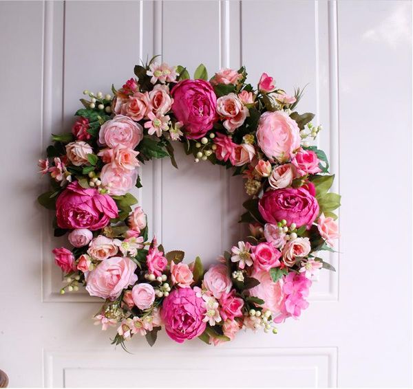decorative flowers & wreaths pink rose wreath 45cm european door decoration wall christmas portable ornaments party supplies spring summer
decorative flowers & wreaths pink rose wreath 45cm european door decoration wall christmas portable ornaments party supplies spring summer
