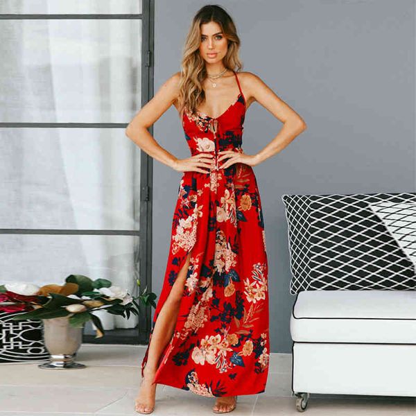 paris girl red floral print lace up v neck women maxi dresses summer split backless beach long vestidos boho dress 210524, Black;gray
paris girl red floral print lace up v neck women maxi dresses summer split backless beach long vestidos boho dress 210524, Black;gray