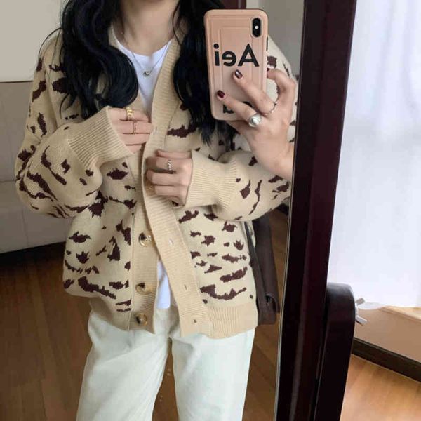 sweaters chic leopard women elegant fashion retro o-neck knitwear loose printing sweater soft korean cardigan, White;black
sweaters chic leopard women elegant fashion retro o-neck knitwear loose printing sweater soft korean cardigan, White;black