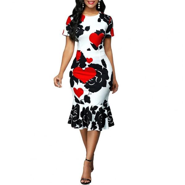 casual dresses formal bodycon women dress elegant slim printed ruffles o neck short sleeve for wedding 5xl, Black;gray
casual dresses formal bodycon women dress elegant slim printed ruffles o neck short sleeve for wedding 5xl, Black;gray