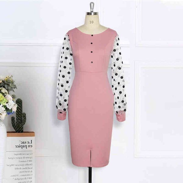 Casual Dresses Pink Dress O Neck Transparent Mesh Long Sleeves Polka Dot Classy Women Elastic Elegant Office Lady Modest Female African Fashion 4JP1, Black;gray
Casual Dresses Pink Dress O Neck Transparent Mesh Long Sleeves Polka Dot Classy Women Elastic Elegant Office Lady Modest Female African Fashion 4JP1, Black;gray