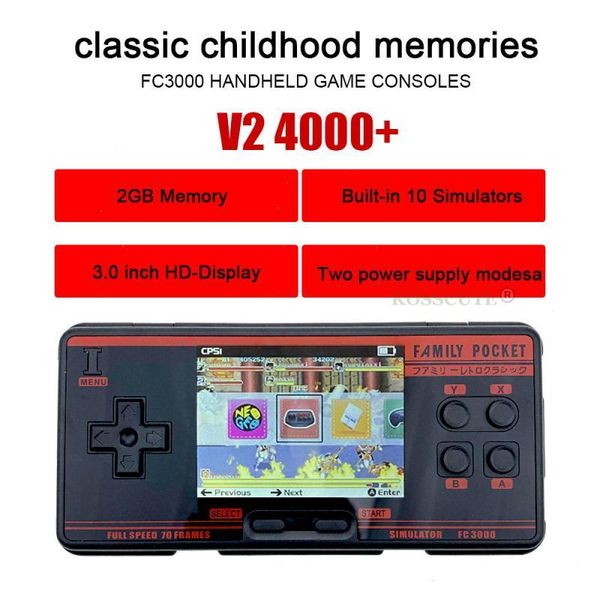 portable game players fc3000 v2 handheld pocket console retro video classic built in 5000 10 simulator
portable game players fc3000 v2 handheld pocket console retro video classic built in 5000 10 simulator