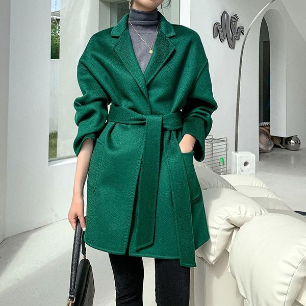 women's wool & blends 2021 winter straight tube double-sided cashmere coat medium and long water wave green hepburn, Black
women's wool & blends 2021 winter straight tube double-sided cashmere coat medium and long water wave green hepburn, Black
