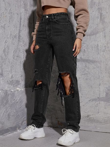 high waist cut out ripped straight leg jeans t8ac#, Blue
high waist cut out ripped straight leg jeans t8ac#, Blue