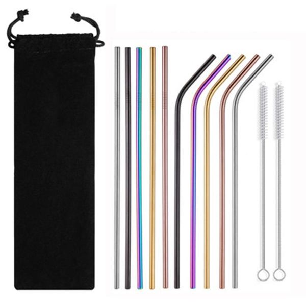 drinking straws rainbow color reusable metal straw set with cleaning brush 304 stainless steel straight curved drink bar party accessories
drinking straws rainbow color reusable metal straw set with cleaning brush 304 stainless steel straight curved drink bar party accessories