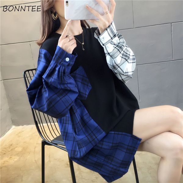 hoodies women o-neck patchwork simple all-macth korean style harajuku plaid trendy hip hop girls oversized pullover leisure chic, Black
hoodies women o-neck patchwork simple all-macth korean style harajuku plaid trendy hip hop girls oversized pullover leisure chic, Black