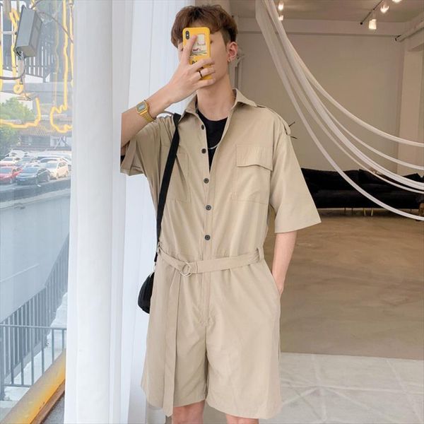 jumpsuit summer half sleeve women pant belt pockets hip hop man streetwear pants harajuku short overalls x9113, Black
jumpsuit summer half sleeve women pant belt pockets hip hop man streetwear pants harajuku short overalls x9113, Black