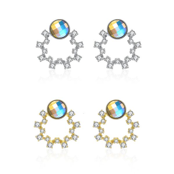 lekani from shijia element crystal 925 sterling silver earrings wreath fashion slim design sve369, Golden 
lekani from shijia element crystal 925 sterling silver earrings wreath fashion slim design sve369, Golden