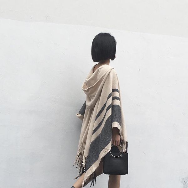 scarves winter women poncho with tassel lady thick warm hooded scarf shawl wraps stripe cashmere pashmina cape hat, Blue;gray
scarves winter women poncho with tassel lady thick warm hooded scarf shawl wraps stripe cashmere pashmina cape hat, Blue;gray