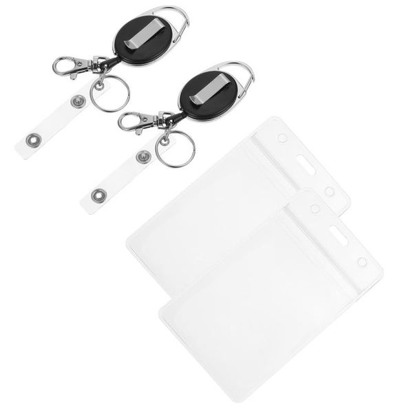 card holders 2 pcs retractable zinc alloy key cards storage bags id containers (assorted color), Brown;gray
card holders 2 pcs retractable zinc alloy key cards storage bags id containers (assorted color), Brown;gray