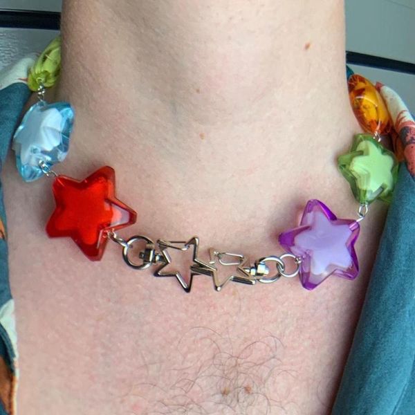 chokers cool rainbow star acrylic charms choker necklace for women girl creative punk hip hop geometric gifts trendy jewelry, Golden;silver
chokers cool rainbow star acrylic charms choker necklace for women girl creative punk hip hop geometric gifts trendy jewelry, Golden;silver