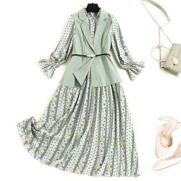 two piece dress autumn women's clothes fashion designers long sleeve dress printed 2 piece office lady assembly es 55xq, White
two piece dress autumn women's clothes fashion designers long sleeve dress printed 2 piece office lady assembly es 55xq, White