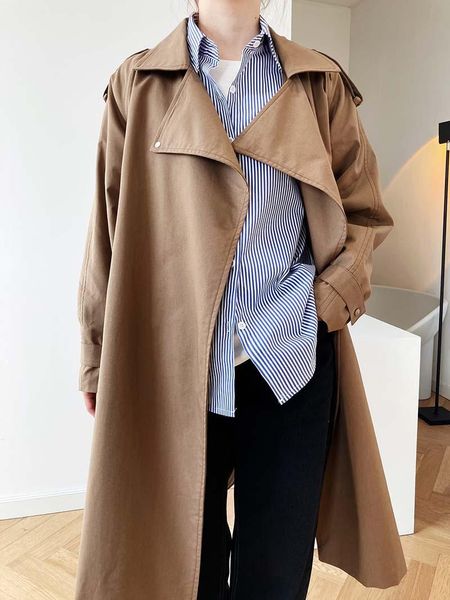 women's trench coats winter 2021 long coat casual loose with belt autumn overcoat female fashion windbreaker b668, Tan;black
women's trench coats winter 2021 long coat casual loose with belt autumn overcoat female fashion windbreaker b668, Tan;black