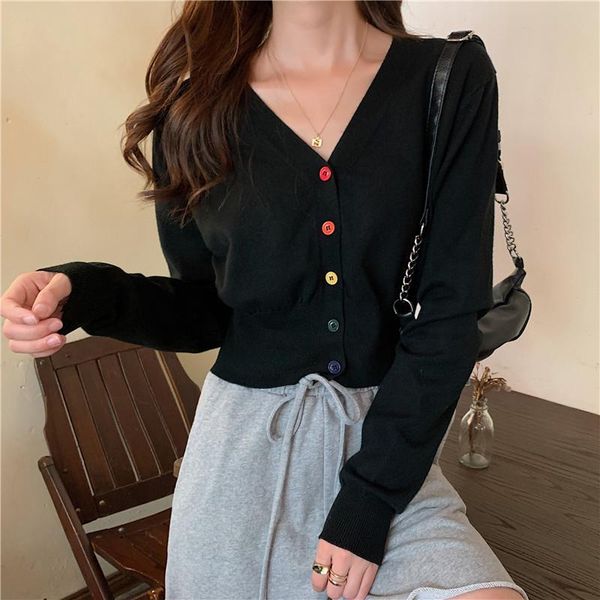 women's knits & tees knitting cardigan cute color button slim v-neck long sleeve knitted thin short wholesale 2021 female clothing, White
women's knits & tees knitting cardigan cute color button slim v-neck long sleeve knitted thin short wholesale 2021 female clothing, White