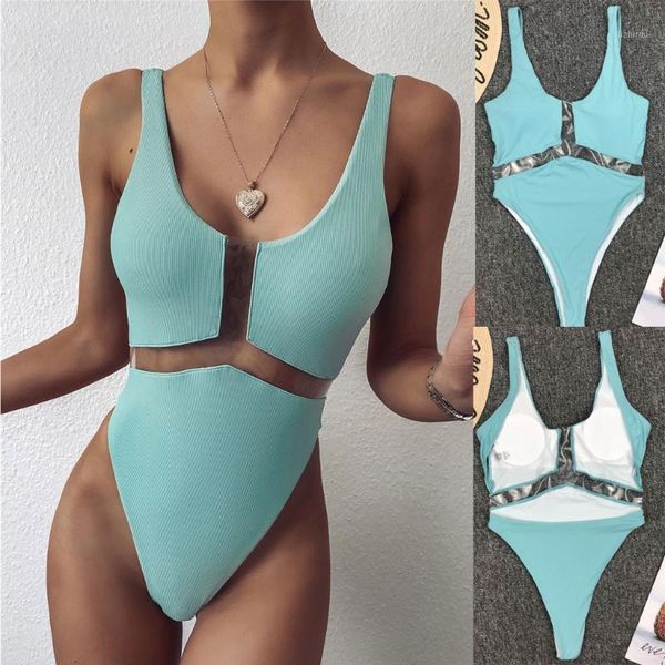 women's swimwear swimsuit high waist bikini 2021 women solid one piece bather ribbed bathing suit swim female beachwear, White;black
women's swimwear swimsuit high waist bikini 2021 women solid one piece bather ribbed bathing suit swim female beachwear, White;black