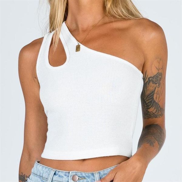 women's tanks & camis female tank one-shoulder woman solid crop summer european style tee, White
women's tanks & camis female tank one-shoulder woman solid crop summer european style tee, White