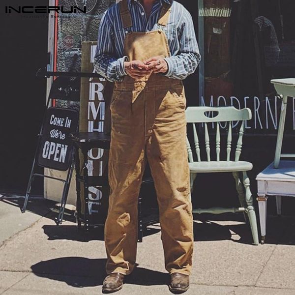 men's pants incerun fashion solid color men jumpsuit straight straps loose suspender 2021 romper casual high street overalls s-5xl, Black
men's pants incerun fashion solid color men jumpsuit straight straps loose suspender 2021 romper casual high street overalls s-5xl, Black