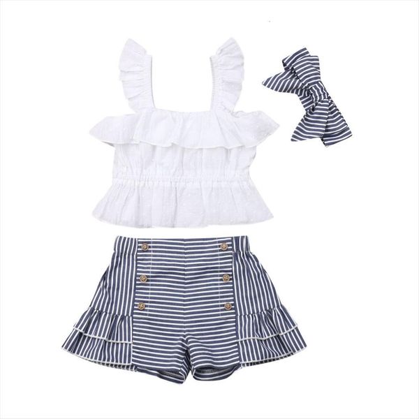 summer toddler baby girl clothes sets kids sleeveless ruffle strap striped shorts headband 3pcs outfits casual clothing, White
summer toddler baby girl clothes sets kids sleeveless ruffle strap striped shorts headband 3pcs outfits casual clothing, White