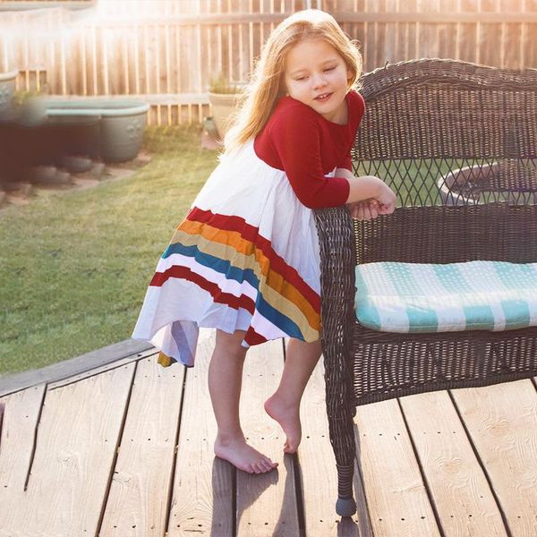 girl's dresses girl rainbow spring fall long sleeve cotton cute baby party dress for kids princess girls 1-6 years 2021, Red;yellow
girl's dresses girl rainbow spring fall long sleeve cotton cute baby party dress for kids princess girls 1-6 years 2021, Red;yellow