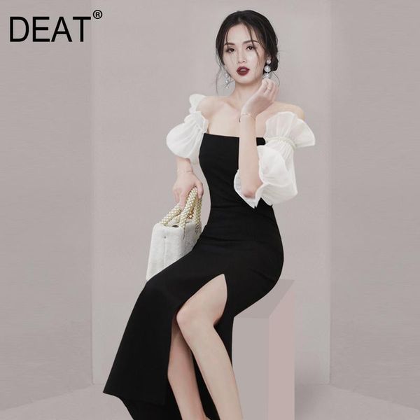 woman dress square collar split side formal elegant pick hip puff sleeve long length dresses 2021 summer fashion xq443 casual, Black;gray
woman dress square collar split side formal elegant pick hip puff sleeve long length dresses 2021 summer fashion xq443 casual, Black;gray