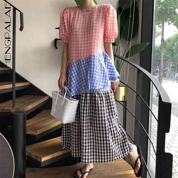 contrast color plaid derss women's summer round neck cascading ruffle puff short sleeve dresses female 5e400 210427, Black;gray
contrast color plaid derss women's summer round neck cascading ruffle puff short sleeve dresses female 5e400 210427, Black;gray