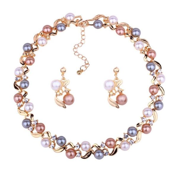 earrings & necklace elegant women faux pearl rhinestone ear stud party jewelry set, Silver
earrings & necklace elegant women faux pearl rhinestone ear stud party jewelry set, Silver
