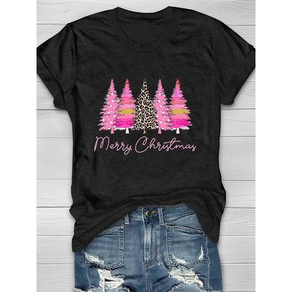 summer women's t-shirt christmas pink tree print round neck street casual home short-sleeved loose and comfortable, White
summer women's t-shirt christmas pink tree print round neck street casual home short-sleeved loose and comfortable, White