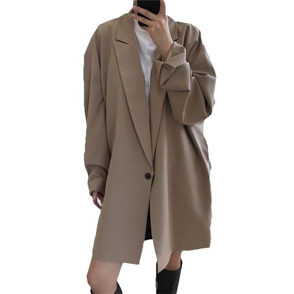 high-quality spring autumn blazers loose mid-length a-line suit fashion women long trench coats black khaki f257 women's suits &, White;black
high-quality spring autumn blazers loose mid-length a-line suit fashion women long trench coats black khaki f257 women's suits &, White;black
