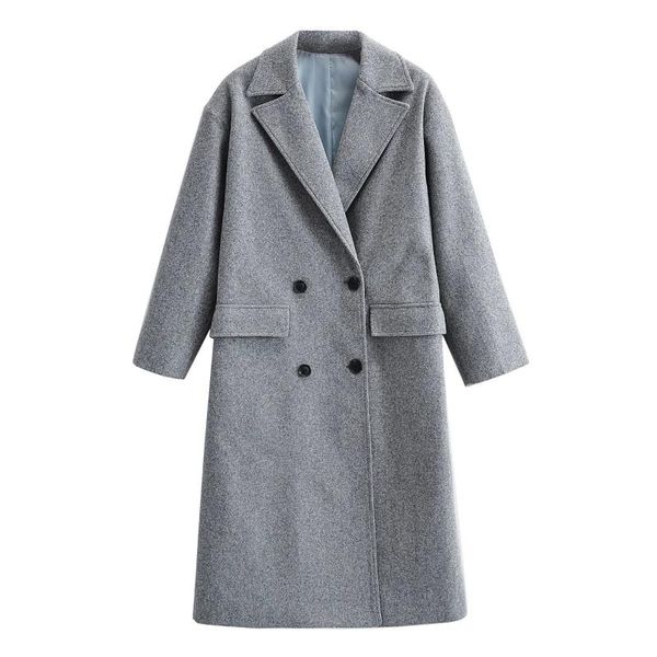 women's wool & blends 2021 winter long coat double button turn down collar xlong oversize overcoat factory drop outwear, Black
women's wool & blends 2021 winter long coat double button turn down collar xlong oversize overcoat factory drop outwear, Black