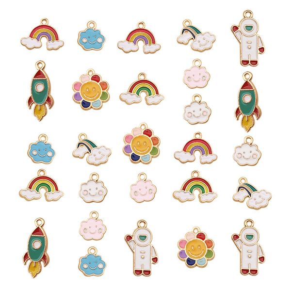 30pcs/lot gold plated mix diy pendants astronaut rocket rainbow charm fit european pandora charms bracelet diy metal jewelry making kit acce, Bronze;silver
30pcs/lot gold plated mix diy pendants astronaut rocket rainbow charm fit european pandora charms bracelet diy metal jewelry making kit acce, Bronze;silver