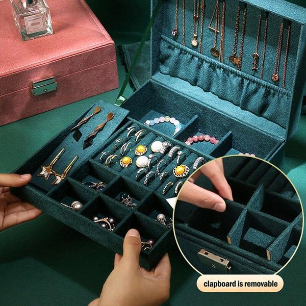 high-end large space jewelry packaging boxcosmetic display holder double-layer velvet rings necklaces storage boxes lover gift & bins
high-end large space jewelry packaging boxcosmetic display holder double-layer velvet rings necklaces storage boxes lover gift & bins