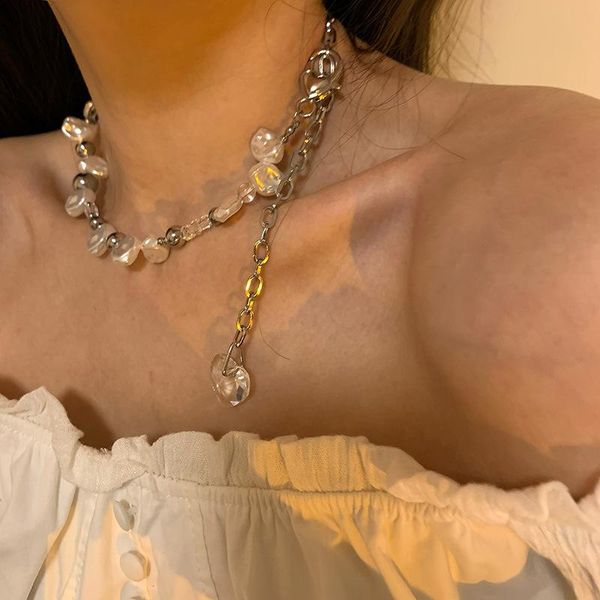 pendant necklaces origin summer exaggerated irregular simulation pearl chokers necklace for women asymmetry crystal heart jewellery, Silver
pendant necklaces origin summer exaggerated irregular simulation pearl chokers necklace for women asymmetry crystal heart jewellery, Silver
