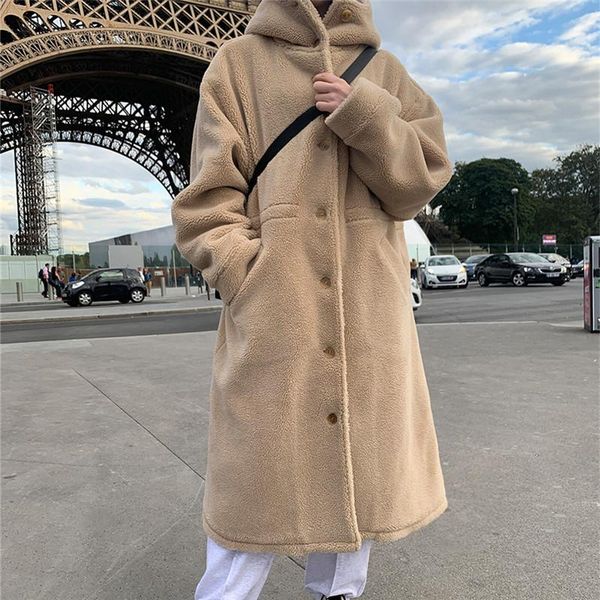 women's trench coats women winter hooded fleece long trend coat single breasted warm sleeve windbreaker woolen casual loose outwear ove, Tan;black
women's trench coats women winter hooded fleece long trend coat single breasted warm sleeve windbreaker woolen casual loose outwear ove, Tan;black